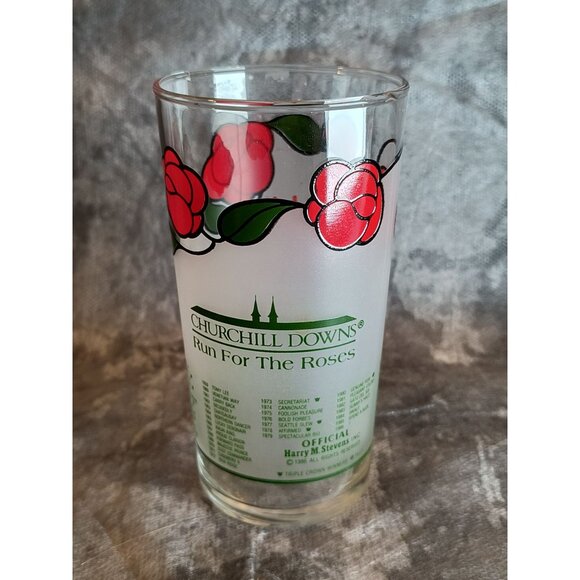 Vintage Kentucky Derby Churchill Downs Glasses 1988 Run For The Roses Horse Raci - Picture 2 of 3